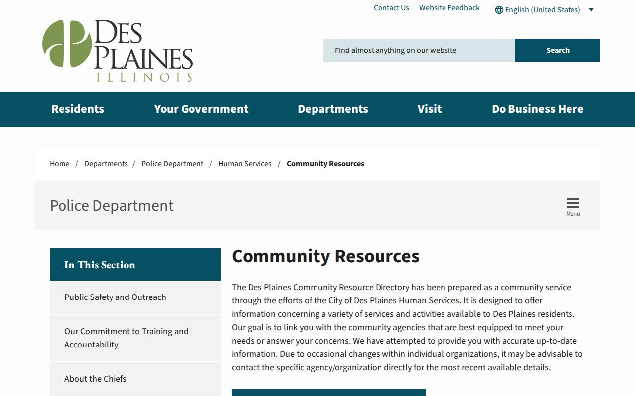 Des Plaines neighbors community resources directory